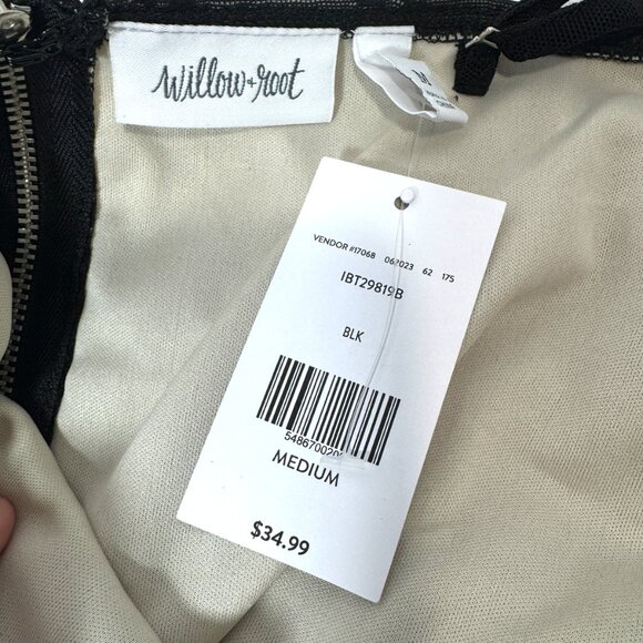 Willow & Root Black Lace Corset Crop Top Women's Medium NWT - Picture 7 of 7